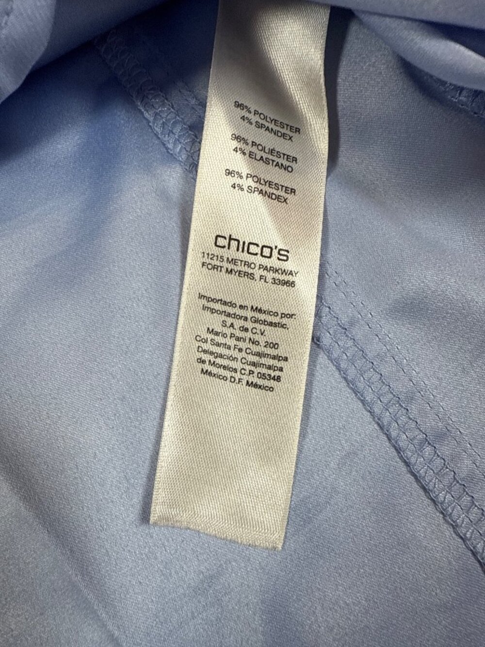 Chicos Womens Blue Tunic Shirt Size 1 With Pockets & Zipper (PP593) - Picture 8 of 10
